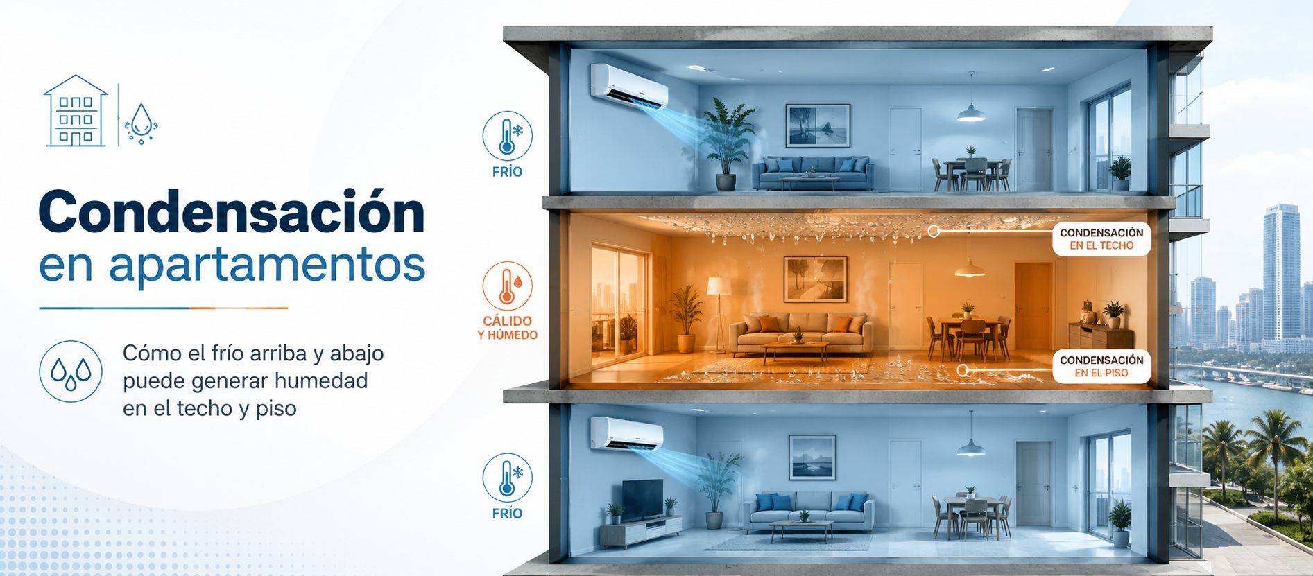 Condensación y humedad en apartamentos y edificios de Panamá