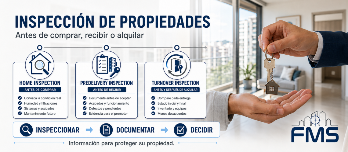 Inspección de propiedades antes de comprar, recibir o alquilar